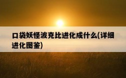口袋妖怪波克比進化成什么，詳細進化圖鑒