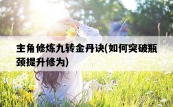 主角修煉九轉金丹訣，如何突破瓶頸提升修為