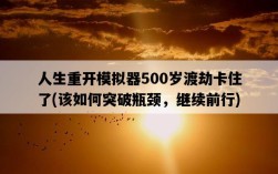 人生重開模擬器500歲渡劫卡住了，該如何突破瓶頸，繼續前行