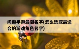 問道手游最潮名字，怎么選取最適合的游戲角色名字