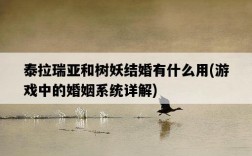 泰拉瑞亞和樹妖結婚有什么用，游戲中的婚姻系統詳解