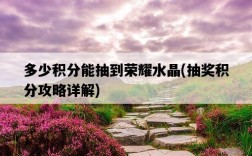 多少積分能抽到榮耀水晶，抽獎積分攻略詳解