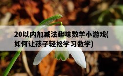 20以內加減法趣味數學小游戲，如何讓孩子輕松學習數學