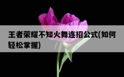 王者榮耀不知火舞連招公式，如何輕松掌握