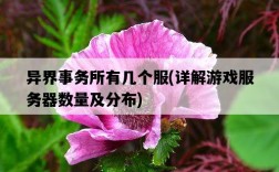 異界事務所有幾個服，詳解游戲服務器數量及分布