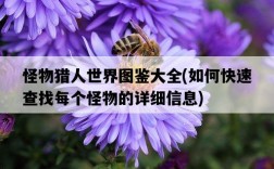 怪物獵人世界圖鑒大全，如何快速查找每個怪物的詳細信息