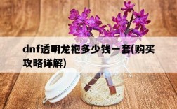 dnf透明龍袍多少錢一套，購買攻略詳解