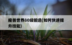 魔獸世界80級鍛造，如何快速提升技能