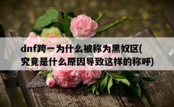 dnf跨一為什么被稱為黑奴區，究竟是什么原因導致這樣的稱呼