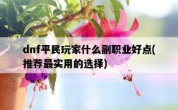 dnf平民玩家什么副職業好點，推薦最實用的選擇