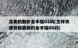 漆黑的魅影金手指GS碼，怎樣快速獲取最新的金手指GS碼