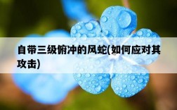 自帶三級俯沖的風蛇，如何應對其攻擊