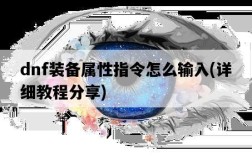 dnf裝備屬性指令怎么輸入，詳細教程分享
