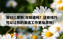 清掃三原則，你知道嗎？這些技巧可以讓你的清潔工作更加高效