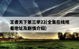 王者天下第三季22，全集在線觀看地址及劇情介紹