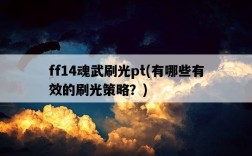 ff14魂武刷光pt，有哪些有效的刷光策略？