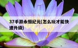 37手游永恒紀元，怎么玩才能快速升級