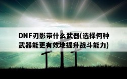 DNF刃影帶什么武器，選擇何種武器能更有效地提升戰斗能力