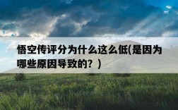 悟空傳評分為什么這么低，是因為哪些原因導致的？