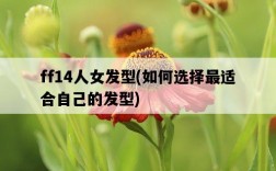 ff14人女發型，如何選擇最適合自己的發型