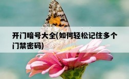 開門暗號大全，如何輕松記住多個門禁密碼