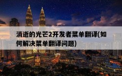 消逝的光芒2開發者菜單翻譯，如何解決菜單翻譯問題