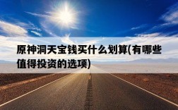 原神洞天寶錢買什么劃算，有哪些值得投資的選項