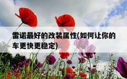 雷諾最好的改裝屬性，如何讓你的車更快更穩定