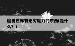 魔獸世界有無窮魔力的東西，是什么？