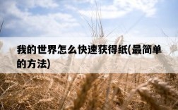 我的世界怎么快速獲得紙，最簡單的方法