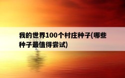 我的世界100個村莊種子，哪些種子最值得嘗試