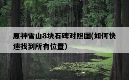 原神雪山8塊石碑對照圖,如何快速找到所有位置