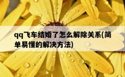 qq飛車結婚了怎么解除關系，簡單易懂的解決方法