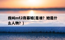 我叫mt2夜幕姐，是誰？她是什么人物？