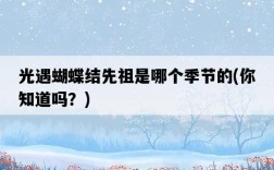 光遇蝴蝶結先祖是哪個季節的,你知道嗎?