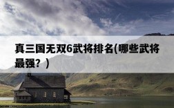 真三國無雙6武將排名，哪些武將最強？
