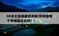 60術士練級最快天賦，你知道哪個專精最適合嗎？