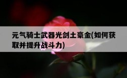 元氣騎士武器光劍土豪金，如何獲取并提升戰斗力
