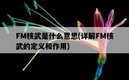 FM核武是什么意思，詳解FM核武的定義和作用