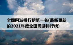 全國網游排行榜第一名，最新更新的2021年度全國網游排行榜