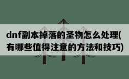 dnf副本掉落的圣物怎么處理，有哪些值得注意的方法和技巧