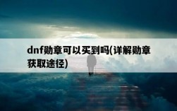 dnf勛章可以買到嗎，詳解勛章獲取途徑