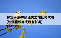 夢幻手游40級迷失之地任務攻略，如何輕松完成所有任務