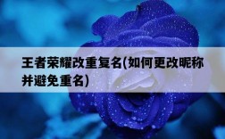 王者榮耀改重復名，如何更改昵稱并避免重名