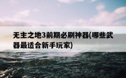 無主之地3前期必刷神器,哪些武器最適合新手玩家