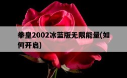 拳皇2002冰藍版無限能量，如何開啟