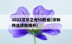 2022艾爾之光t0職業，該如何選擇和提升