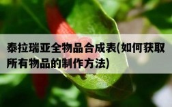 泰拉瑞亞全物品合成表，如何獲取所有物品的制作方法