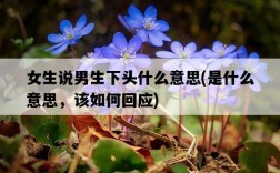 女生說男生下頭什么意思，是什么意思，該如何回應