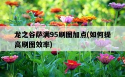 龍之谷薩滿95刷圖加點，如何提高刷圖效率